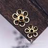 Accesorios de horquilla para el cabello hechos a mano, pequeña pieza de flor hueca, colgante de retención de color, tocado de novia, accesorios para el cabello, pieza de flor de cobre B004