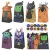 Bolsa de embalaje transfronteriza a prueba de aceite, nueva, para fiestas de Halloween, bolsa de papel Kraft con fondo cuadrado, bolsa de alimentos.