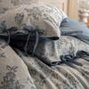 Conjunto de Quatro Peças em Fio de Algodão Dupla Camada Classe A Estilo Vintage Maillard Lençol de Cama 100% Algodão Colcha e Capa de Edredom Roupa de Cama Jardim de Monet