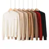 Suéter de cachemira para mujer % cachemira pura de cabra, nuevo otoño e invierno cuello redondo color liso jersey capa base suéter cálido, negro