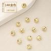 Chapado en cobre oro real 14k oro de alta retención de color cuentas espaciadoras plisadas irregulares pulsera collar DIY hecho a mano flor retorcida cuentas sueltas
