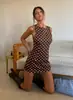 Vestido chaleco sin mangas transfronterizo europeo y americano más vendido para mujer, cuello redondo, corte ajustado, que se ciñe a la cadera, corto, mini vestido a rayas de moda