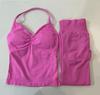 Conjunto Df de Pantalones Largos y Chaleco Más Vendidos de Amazon, Chaleco Deportivo de Cuello Halter de Nailon Mate de Alta Elasticidad Ultrafino