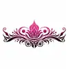 Pegatina de tatuaje tótem sexy para cintura y abdomen, corazón degradado, loto y patrón de hierba, pegatina impermeable para la parte baja del abdomen