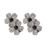 Pinza para el Cabello de Peluche con Forma de Flor de Diamantes Brillantes de Gama Alta, Tamaño Mediano, Pasador Elegante y Lujoso, Pinza para el Cabello Exquisita y a la Moda para Mujeres