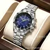 Reloj de Pulsera Popular para Hombre al Por Mayor de Fabricante Transfronterizo Correa de Acero Reloj de Cuarzo Cristal de Luz Azul a la Moda Reloj de Tres Ojos para Hombre