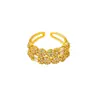 Anel de Ouro de Areia Vietnamita Transfronteiriço Venda Quente Luxo Flor de Zircônio Anel Aberto Design de Luxo Leve para Mulheres Joias de Mão Atacado