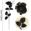 Rosa Preta e Branca Flor Artificial Personalizada Flor Falsa Flor de Seda Decoração de Festa de Halloween Flor Adereços para Fotografia de Casamento Personalizado