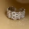 Anel Cruz de Íris Minimalista com Zircônia Anel Aberto Vintage Atacado Cubo de Açúcar Pequeno Cruz de Íris