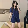 Pijama para Mujer 2026 Nuevo Verano Dulce Estilo Pequeño Fragante Algodón Manga Corta Shorts Ropa de Casa Portátil Casual Conjunto