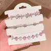 Pulsera con colgante ovalado de circón rosa fresco con un diseño único, personalidad de nicho, lujo ligero y sensación de alta gama