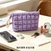 Bolsa de maquillaje nube, color sólido, gran capacidad, bolsa de almacenamiento para artículos de tocador y cosméticos, bolsa de mano portátil para guardar brochas, bolsa de maquillaje