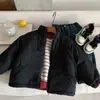Casaco de Inverno Kino Infantil Acolchoado de Algodão Roupa Quente Jaqueta Acolchoada de Algodão Espessa Estilo Coreano para Menino Roupa Infantil Espessa Jaqueta Acolchoada de Algodão Casual