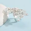 Anillo de Diamante Retro de Moda Popular Europeo y Americano, Anillo Abierto Geométrico de Hoja Exagerado Personalizado Ajustable
