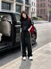 Conjunto de sudadera súper bonito para mujer, otoño e invierno, adelgazante, marca de moda, chaqueta con raya lateral, pantalones largos casuales, conjunto de dos piezas, moderno