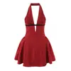 Comercio Exterior 2026 Primavera Nuevo Estilo Europeo y Americano Moda Femenina Sexy Ajustado Ceñido a la Cintura Vestido de Cuello Halter