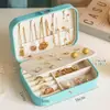 Caja de Almacenamiento de Joyería Portátil, Compacta para Viaje, Gama Alta, Exquisita, Gran Capacidad para Pendientes, Anillos, Collares, Caja de Joyería Antioxidante