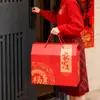 Caja de Regalo de Año Nuevo Modelo Nuevo 2026, Caja de Empaque para Carne Curada, Empaque de Especialidades de la Ciudad Natal, Caja Tote Roja, Suministro Directo del Fabricante para Artículos de Año Nuevo