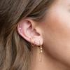 Pendientes de Moda Europea y Americana con Personalidad, Cadena Doble y Borlas, Chapados en Cobre con Oro Real de 18K, Pendientes de Circonita, Pendientes Transfronterizos, Venta al por Mayor
