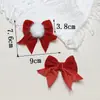 Acessórios de Laço Vermelho Grande de Visão para o Natal e Ano Novo Orelhas de Coelho Laços Festivos Grampo de Cabelo Bolsas Roupas Sapatos e Meias Acessórios