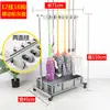 Soporte Móvil para Mopa de Acero Inoxidable, Soporte de Piso para Escoba y Mopa, Almacenamiento de Balcón, Organizador de Herramientas de Limpieza
