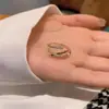 Anillo para Mujer Estilo Coreano Fresco Dulce Diamante Apertura Letra X Cruz Hueco Ajustable Joyería de Mano para Novia Nuevo