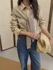 EVERTRUE 100% Lino Otoño 2026 Nuevo Estilo Coreano Camisa Top Holgada de Manga Larga con Chal 61949