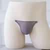 Mini bolsa de seda de hielo tanga ropa interior sin costuras para hombre verano sexy transparente cinturón ultra bajo de cintura nuevo una cuerda