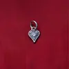 Pingente Coração de Pêssego em Prata de Lei S925 Charme em Formato de Coração Acessórios para Pulseira de Cristal DIY Feito à Mão Acessórios de Corda Trançada Venda por Atacado