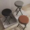 Taburete Plegable para Uso en Casa, Taburete Pequeño para Tocador, Recámara, Sala de Estar, Silla Portátil Suave Acolchada, Taburete Redondo para Casa de Alquiler