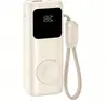 Power Bank Magnético para Reloj de 10000 mAh con Cable de Carga Integrado y Pantalla LED, Conveniente y Fácil de Transportar