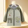 Ropa exterior impermeable y resistente a las manchas para niños, elegante abrigo de otoño e invierno, tallas mediana y grande, chaqueta de algodón con cremallera, adecuada para usar sobre la ropa