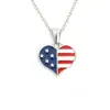 Brincos Pendentes Colar Conjunto de Joias Esmaltadas Bandeira Americana em Forma de Coração Dia da Independência Americana Europeu e Americano Mais Vendidos