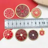 Adornos de Monedas de Espíritu de Montaña de Agujero Cuadrado de Cinabrio, Artesanías Vintage, Decoraciones de Monedas Estilo Antiguo de Cinabrio, Colgantes de Aleación Estilo Chino