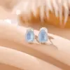 Yi Lu Yin Prata de Lei S925 Água-marinha Formato de Gota d'Água Elegante Versátil Luxo Leve Comutação Pingente de Prata Anel Brincos de Prata