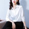 Camisa Elegante Profesional de Manga Larga Estilo Coreano para Mujer Verano 2025 Nueva Color Sólido Camisa para Viaje Top Combinable