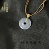 Ágata de Gelo Natural Calcedônia Roxa Ping An Kou Dunden Kou Calcedônia Cinza Ping An Kou Pingente Taro Boba Pingente Roxo