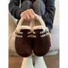 Sapatos Birkenstock Versáteis com Solado Grosso para Aumento de Altura para Mulheres, Novo Estilo Inverno 2025, Forrados com Lã, Espessados, Sapatos de Algodão Quentes, Calçados de Inverno Modernos