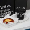 Taza de Café para Celebridades de Internet Taza de Papel Desechable para Café con Tapa Papel Táctil Negro Empaque para Bebidas Calientes para Llevar Venta al por Mayor Comercial