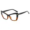 Otoño e Invierno nuevos gafas de montura en T para m-nail ojo de gato con protección contra luz azul gafas lisas marco de gafas decorativo de color contrastante europeo y americano gafas ópticas personalizadas