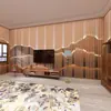 Papel de parede decorativo 3D novo estilo chinês grade de madeira papel de parede para parede de fundo de TV mural moderno para sala de estar tecido de parede para sala de chá