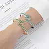 Pulsera Abierta Temática de Animales Serpiente Verde Transfronteriza con Diamantes, Joyería de Gama Alta de Personalidad de Nicho Versátil, Accesorios de Lujo Ligero para Mujer