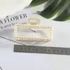 Presilha Elegante Estilo Francês para Cabelo na Parte de Trás da Cabeça Tamanho Grande Imitação de Pérola Presilha Estilo Coreano Simples Fofa Presilha Tubarão Garra de Cabelo