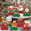 Decoração de Mesa para Festa de Natal Transfronteiriça Novos Produtos Enfeites de Favo de Mel Leques de Papel Arranjo de Atmosfera em Favo de Mel