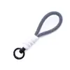 Colgante Llavero de Cuerda Trenzada de Nylon Anudada Bloque de Color Correa Corta para Teléfono Desmontable Accesorio de Correa Colgante Anti-Pérdida