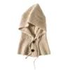 Suave y Pegajoso Cachemir 2026 Otoño/Invierno Nuevo Para Mujer Casual Protección Auditiva Bufanda para el Cuello Cubre Cabeza Gorro Tejido Cálido Hebilla Cordón Gorro