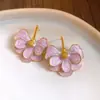 Pendientes Asimétricos de Flor con Diseño de Goteo de Aceite Estilo 2026, Simples y de Moda, Pendientes de Gama Alta, Pendientes Exquisitos y Versátiles para Mujer