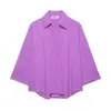 Ropa de mujer de comercio exterior europeo y americano ZA transfronteriza, popular en AliExpress, verano simple y versátil, camisa de manga corta tres cuartos holgada de 12 colores