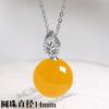 Regalo de drenaje aceite de pollo Ágata Amarilla cadena para la clavícula Cadena de plata s925 collar con colgante de cuenta redonda de calcedonia verde esmeralda para mujer