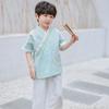 Terno Hanfu Bordado Infantil Menino Verão Estilo Chinês Manga Curta Guoxue Terno Tang Menino Traje Antigo Infantil